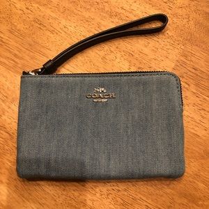 Coach Denim Wristlet Wallet